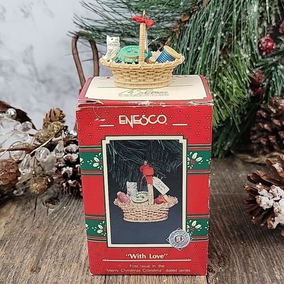 Vintage " With Love " Miniature Christmas ornament by Enesco - Picture 2 of 7